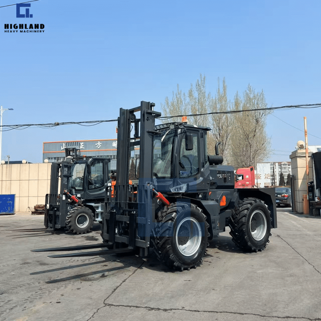 HIGHLAND HEAVY MACHINERY - Dark Grey Rough Terrain Forklift | Heavy-Duty Fleet Stock Ready for Dispatch
