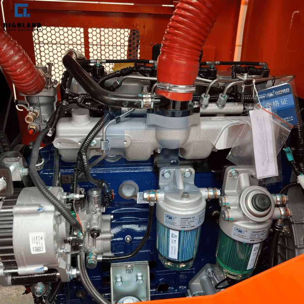 HIGHLAND HEAVY MACHINERY - Off-Road Forklift Engine | Certified New Blue Powertrain & Dual Filtration System
