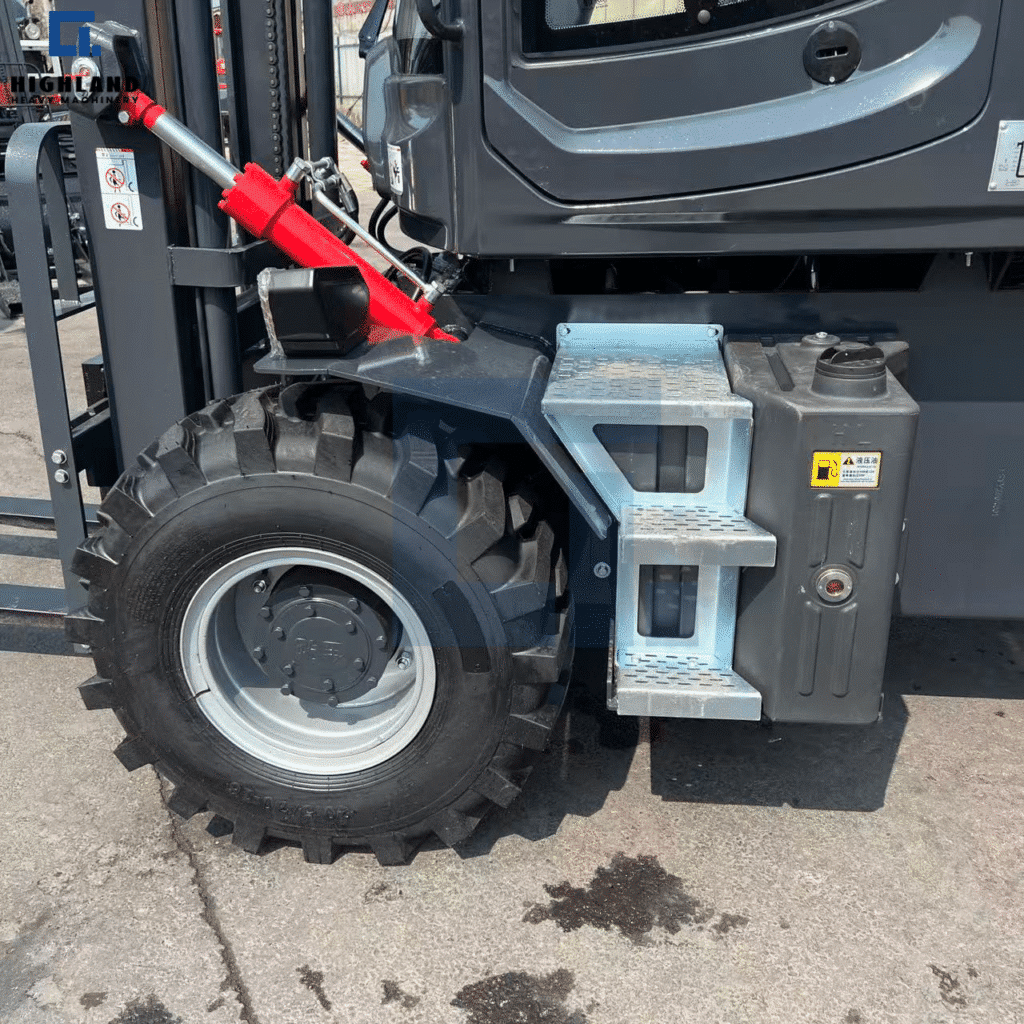 HIGHLAND HEAVY MACHINERY - Rough Terrain Forklift Access Steps & Hydraulic Tank | Easy Service & Maintenance Design