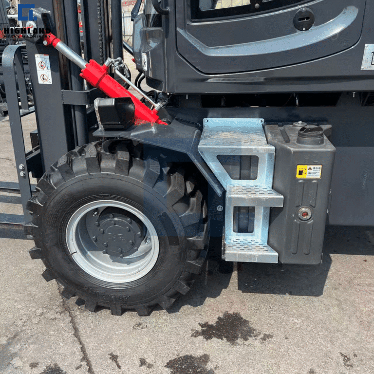 HIGHLAND HEAVY MACHINERY - Rough Terrain Forklift Access Steps & Hydraulic Tank | Easy Service & Maintenance Design